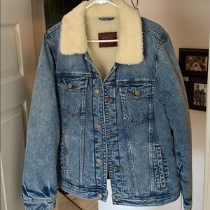 AnF Sherpa Collar Denim Jacket